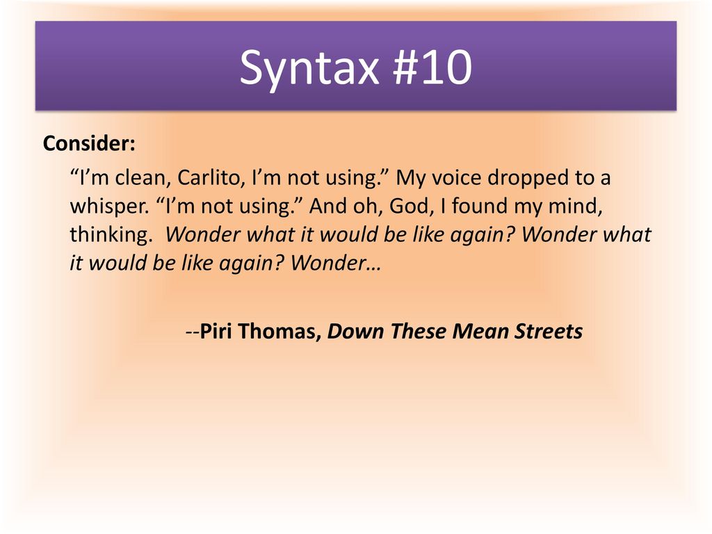 Syntax #10