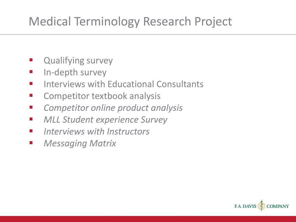 survey of medical terminology
