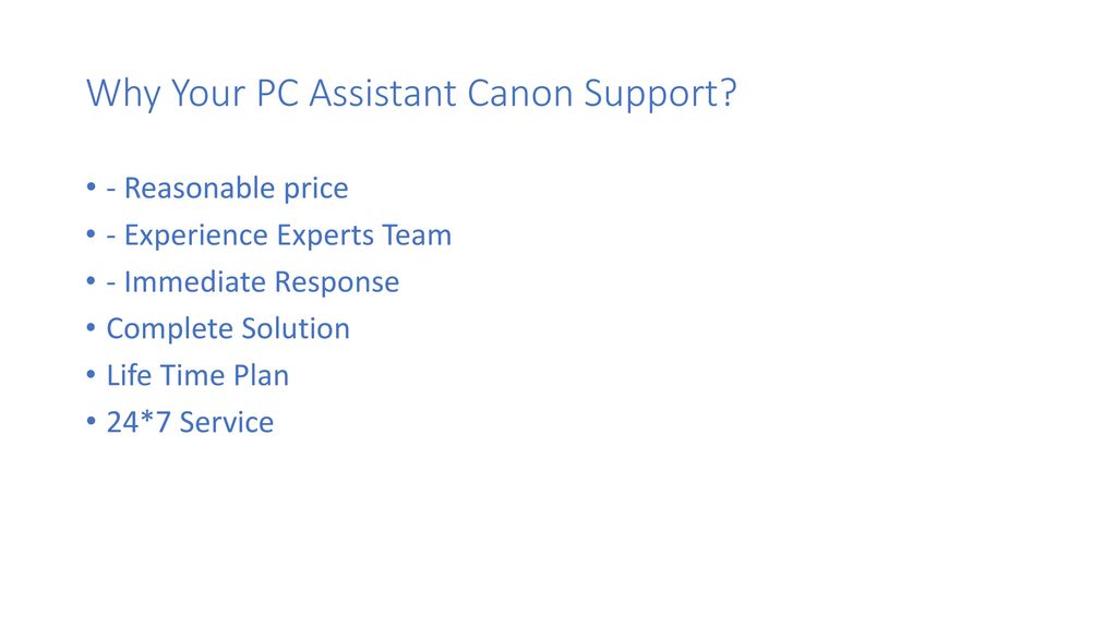 Why Your PC Assistant Canon Support