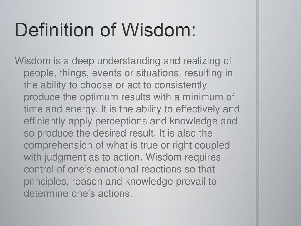 Wisdom meaning