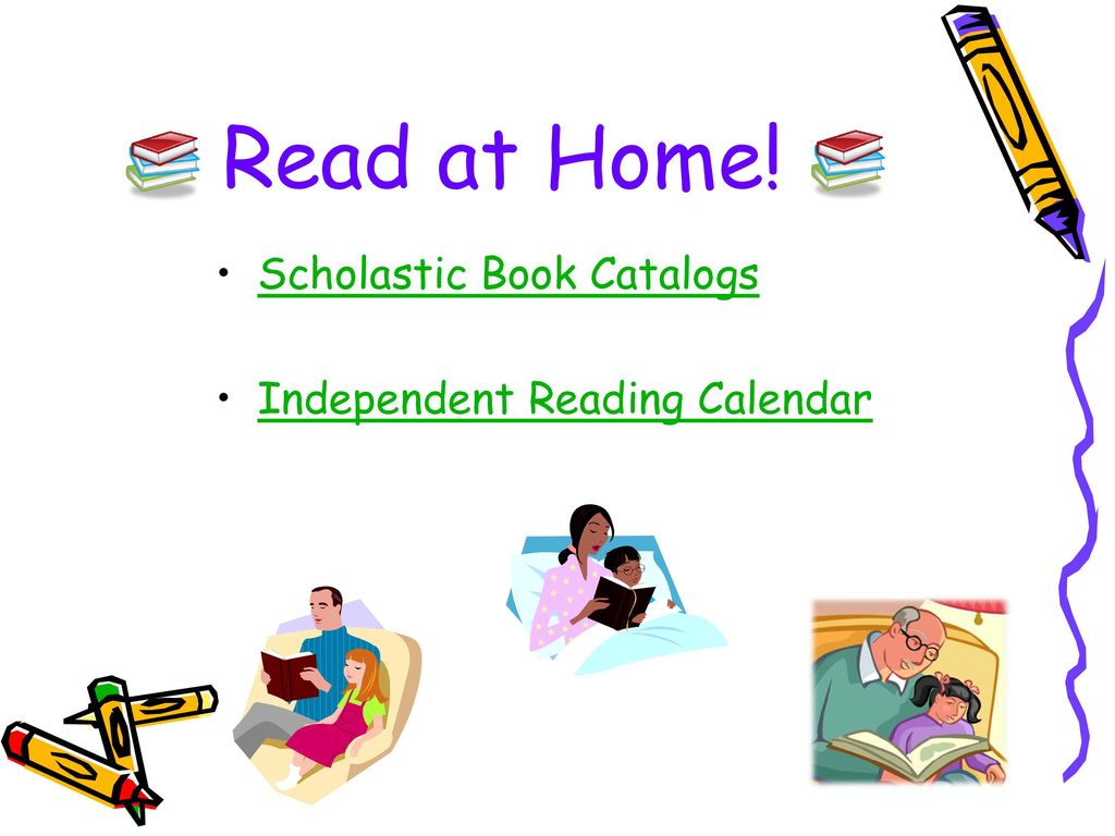 Read at Home! Scholastic Book Catalogs Independent Reading Calendar