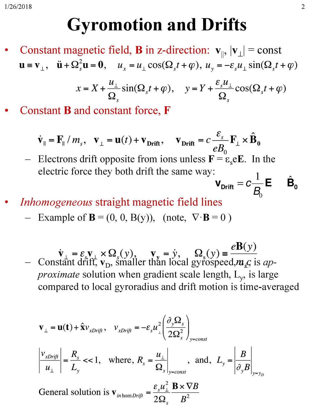 Particle In Uniform B Field Ppt Download
