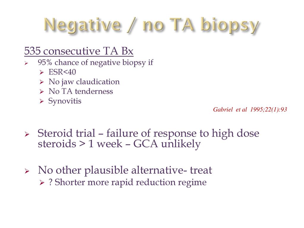 Negative / no TA biopsy 535 consecutive TA Bx