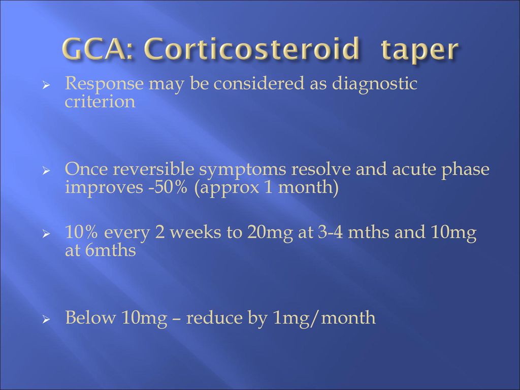 GCA: Corticosteroid taper