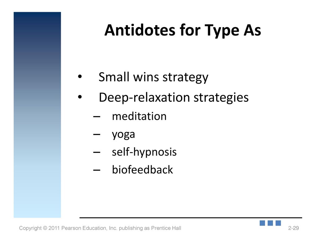Antidotes for Type As Small wins strategy Deep-relaxation strategies