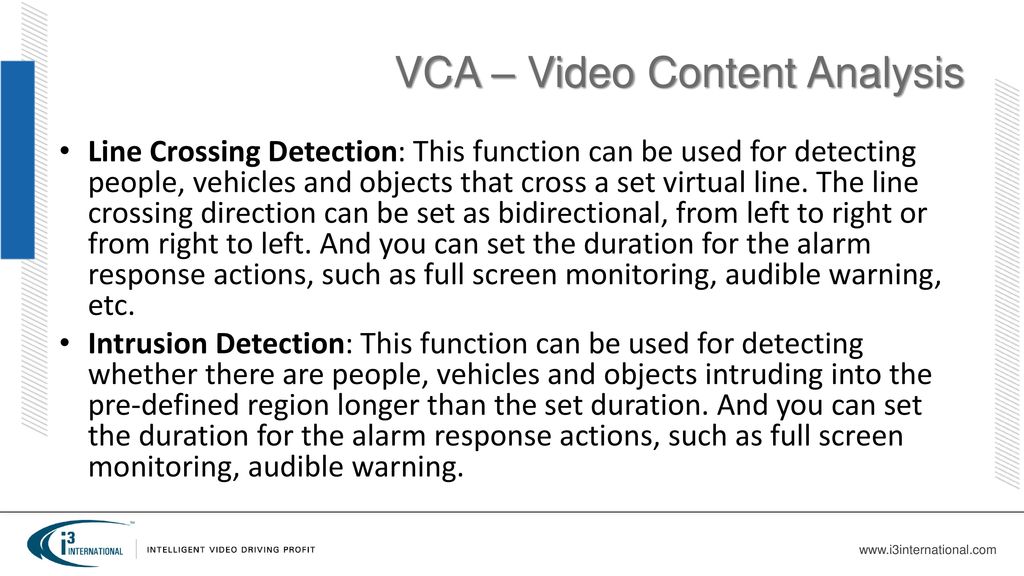 VCA – Video Content Analysis
