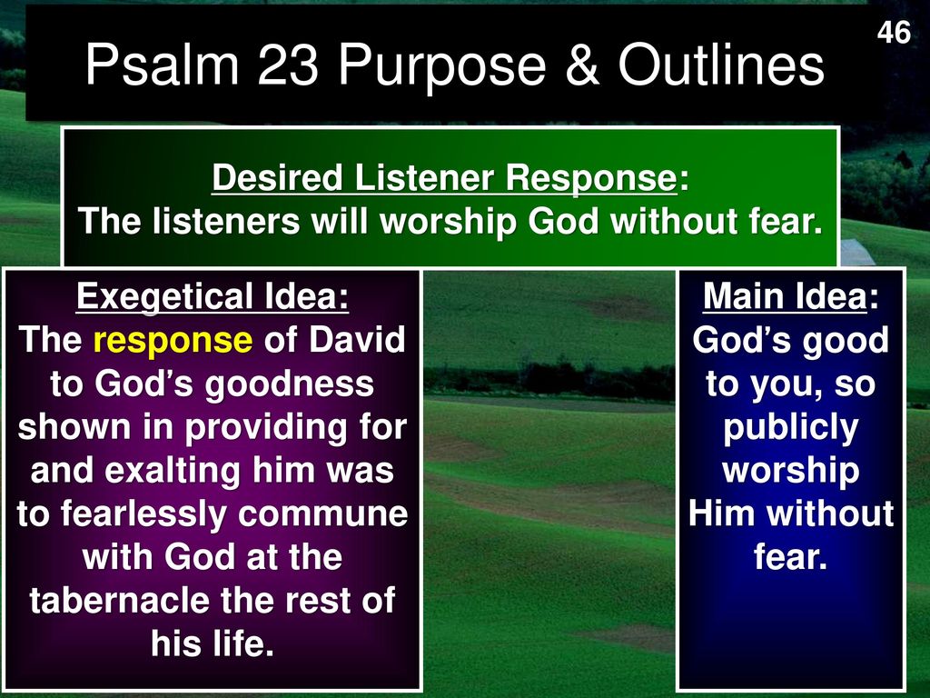 Psalm 23 Purpose & Outlines