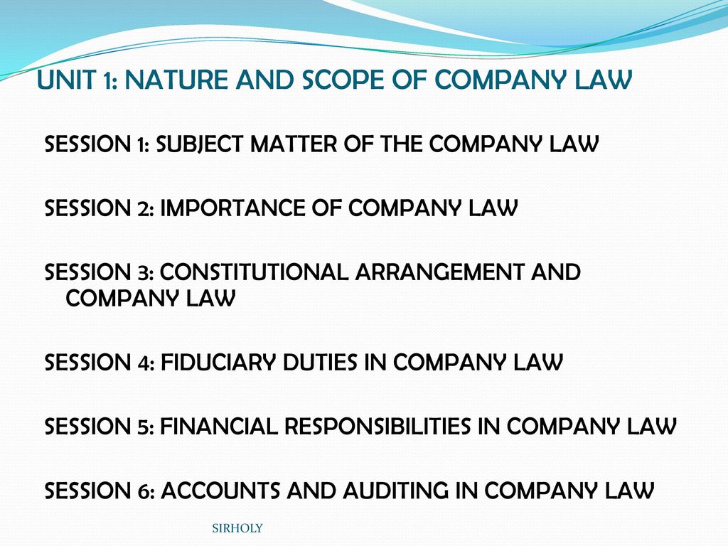 UNIT 1: NATURE AND SCOPE OF COMPANY LAW - ppt download