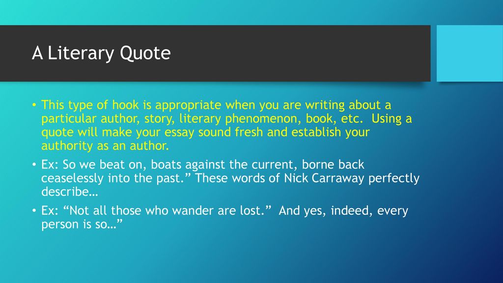 Literary Analysis Essay Hooks - ppt download