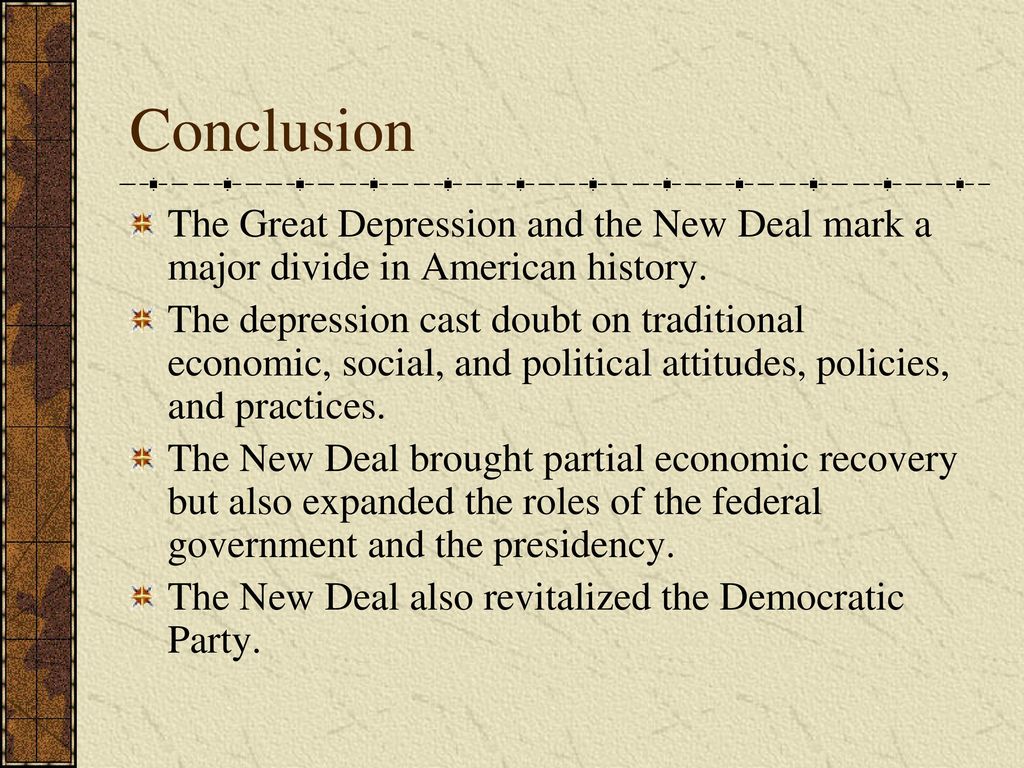 conclusion of the great depression
