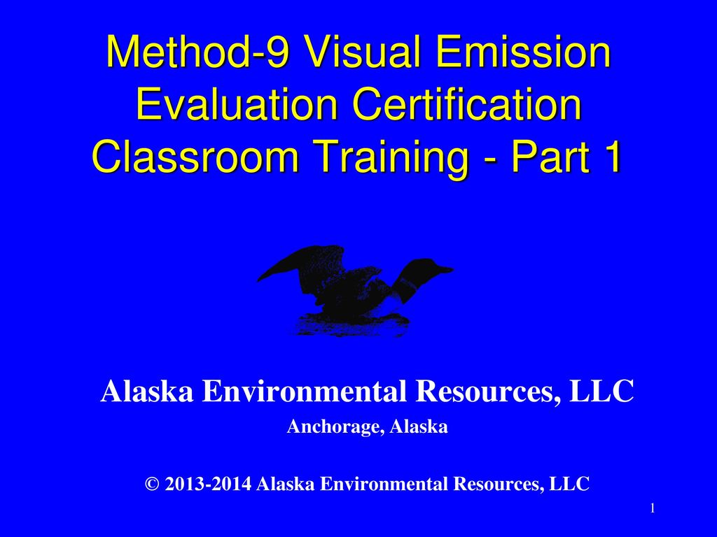 Method 9 Visual Emission Evaluation Certification Classroom
