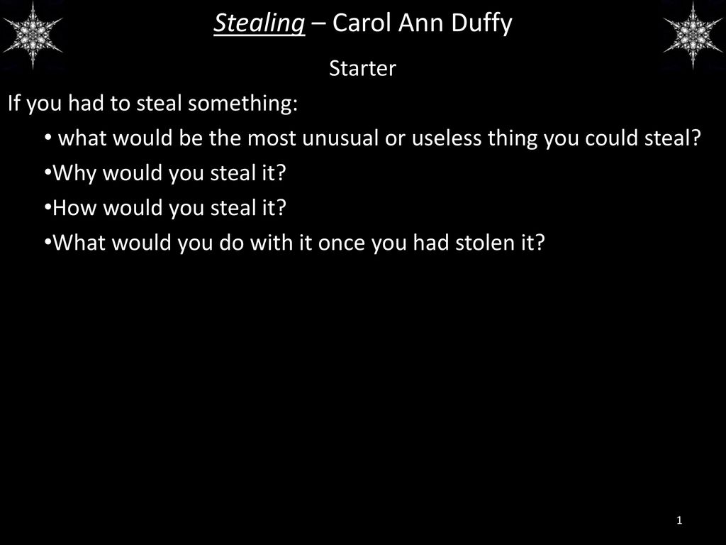 stealing carol duffy poem