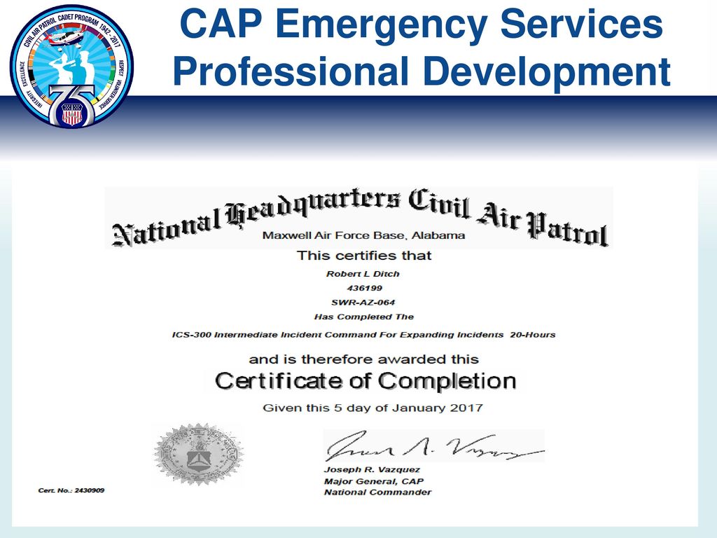 CAP Emergency Services Professional Development