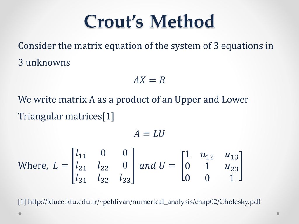 Solve method. System of Linear equations. Matrix method. Matrix equation method. Lu decomposition.