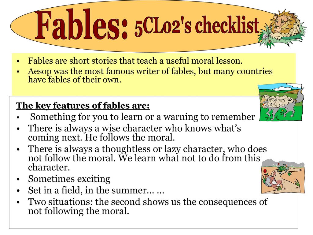 writing a fable checklist clipart