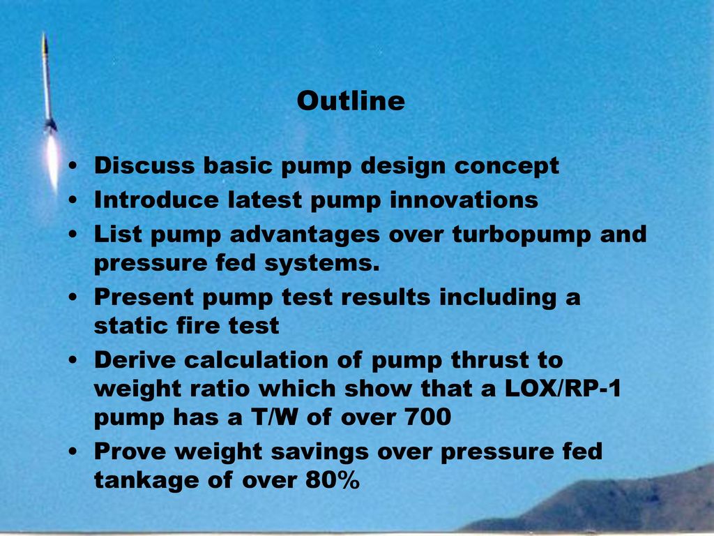 Outline Discuss basic pump design concept