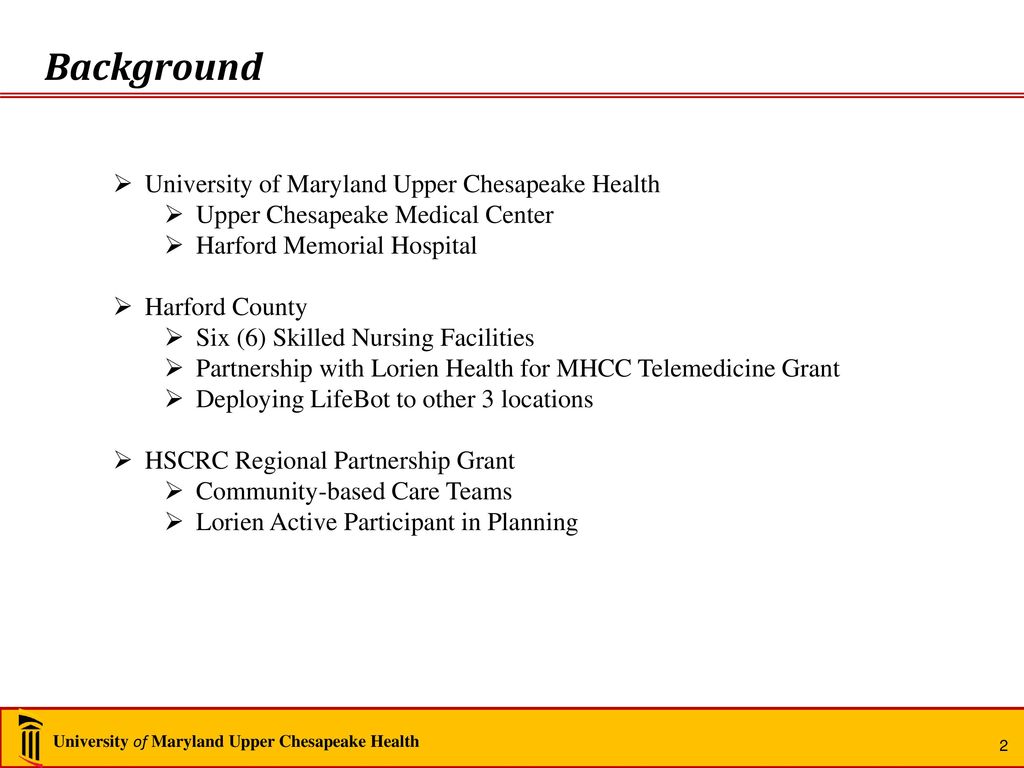 Background University of Maryland Upper Chesapeake Health - ppt download