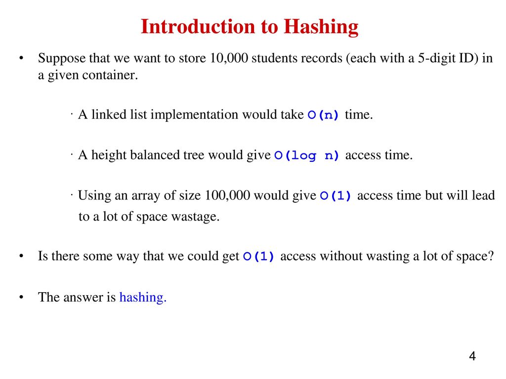 Introduction to Hashing & Hashing Techniques - ppt download