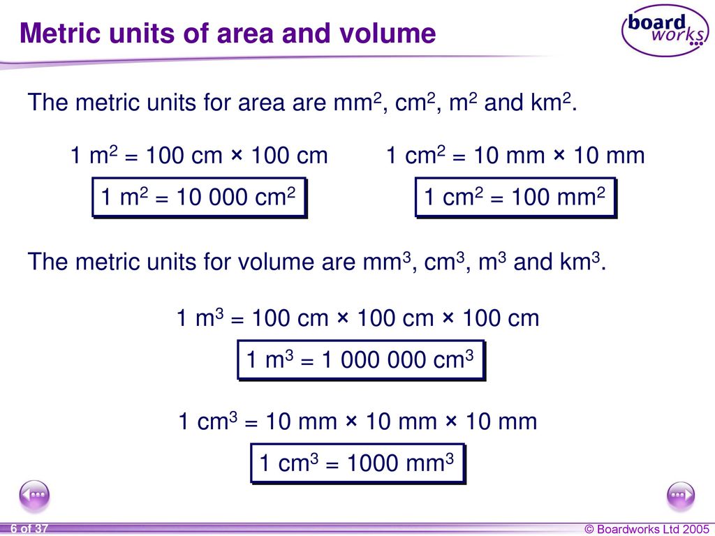 mm to m, mm2 to m2, mm3 to m3 