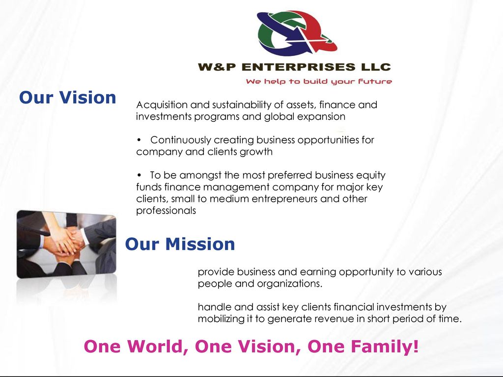 One World, One Vision, One Family!