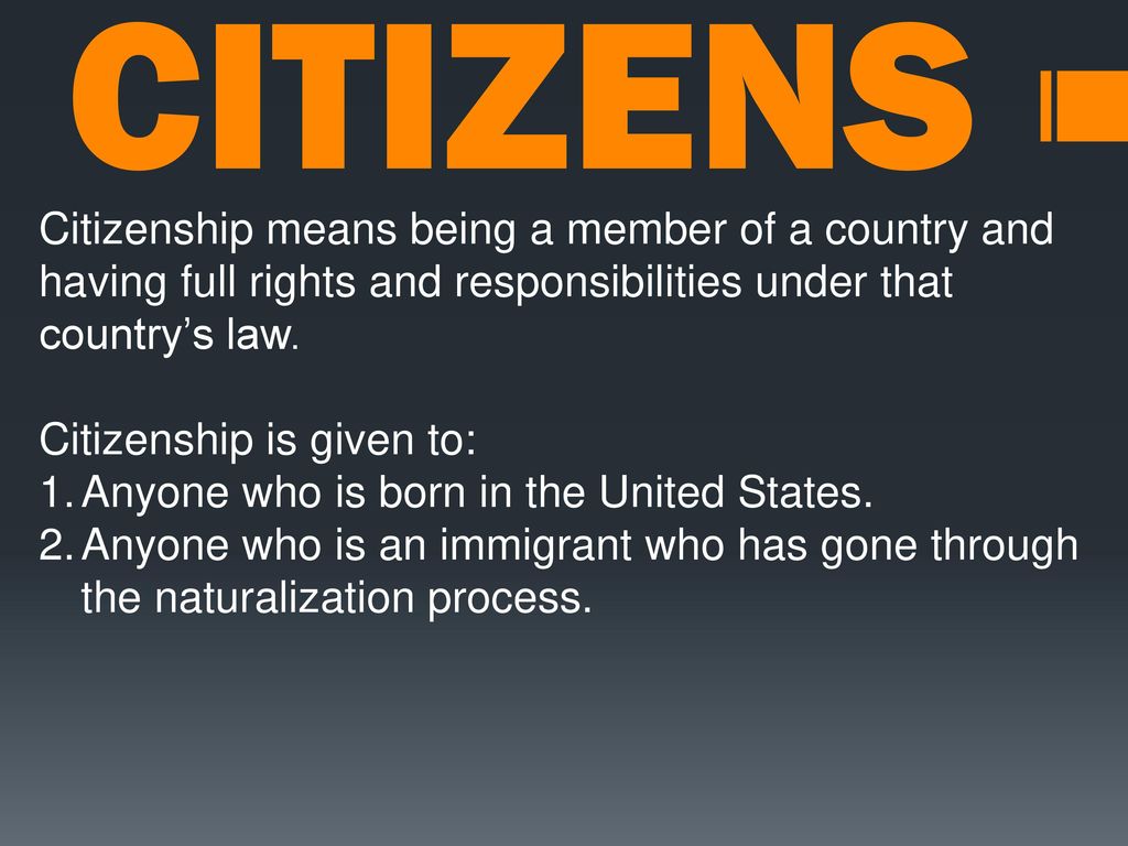 What does it mean to be a citizen? - ppt download