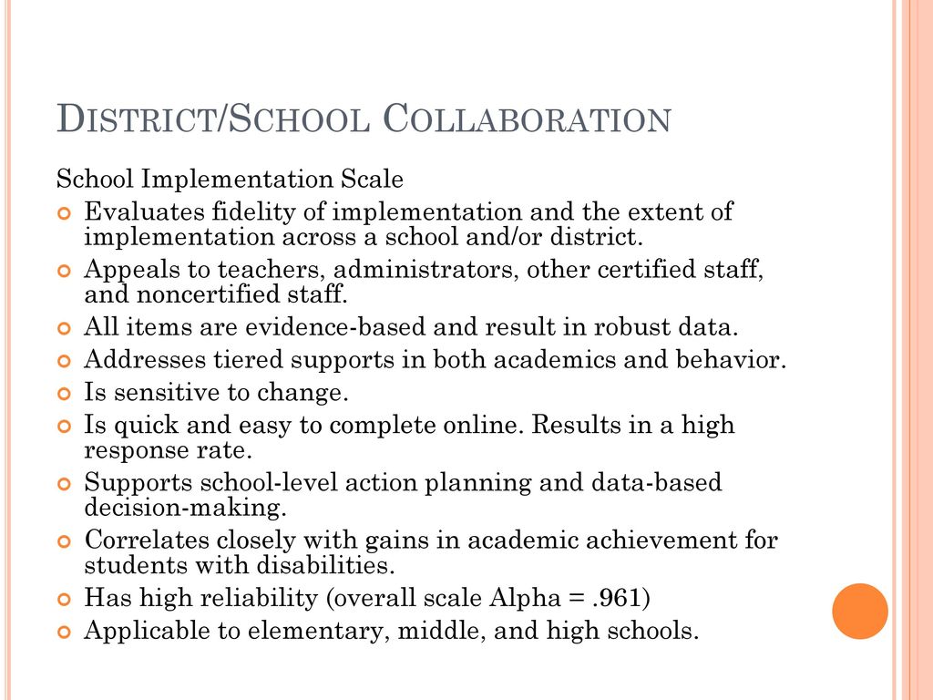 District/School Collaboration