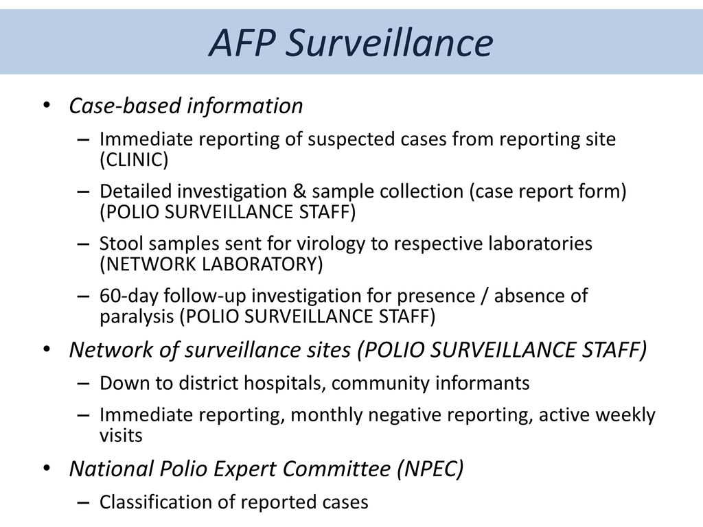 AFP Surveillance Case-based information