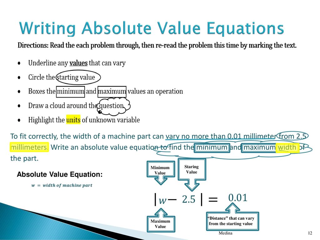 Solving Absolute Value Equations - ppt download