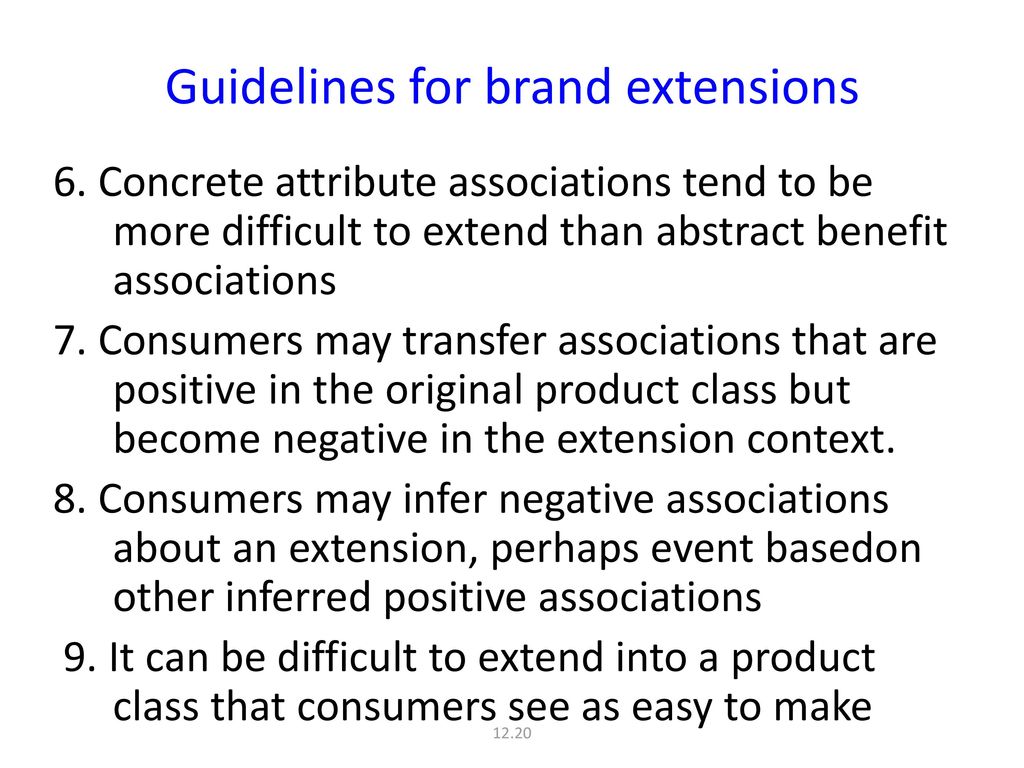 Guidelines for brand extensions
