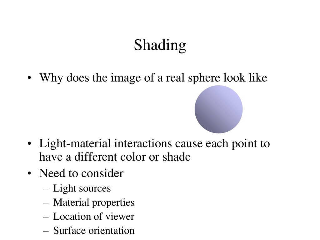Shading Why does the image of a real sphere look like