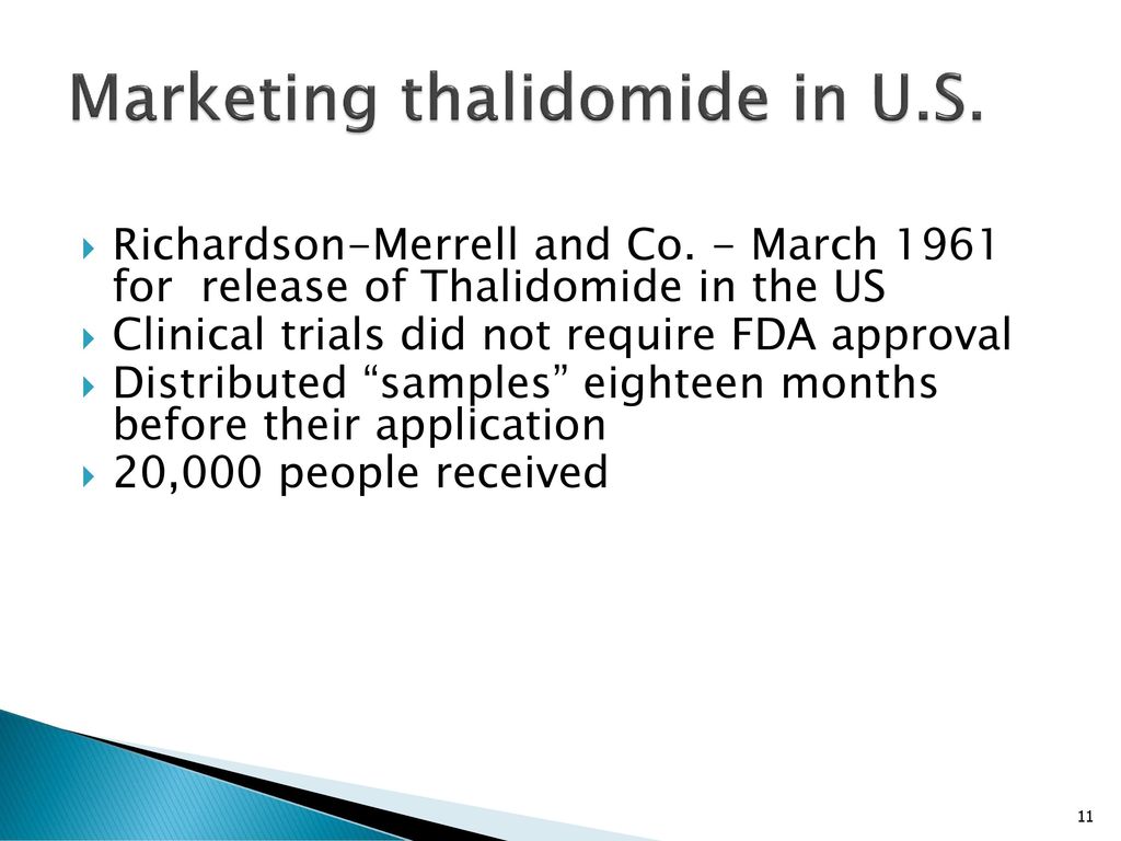 Marketing thalidomide in U.S.
