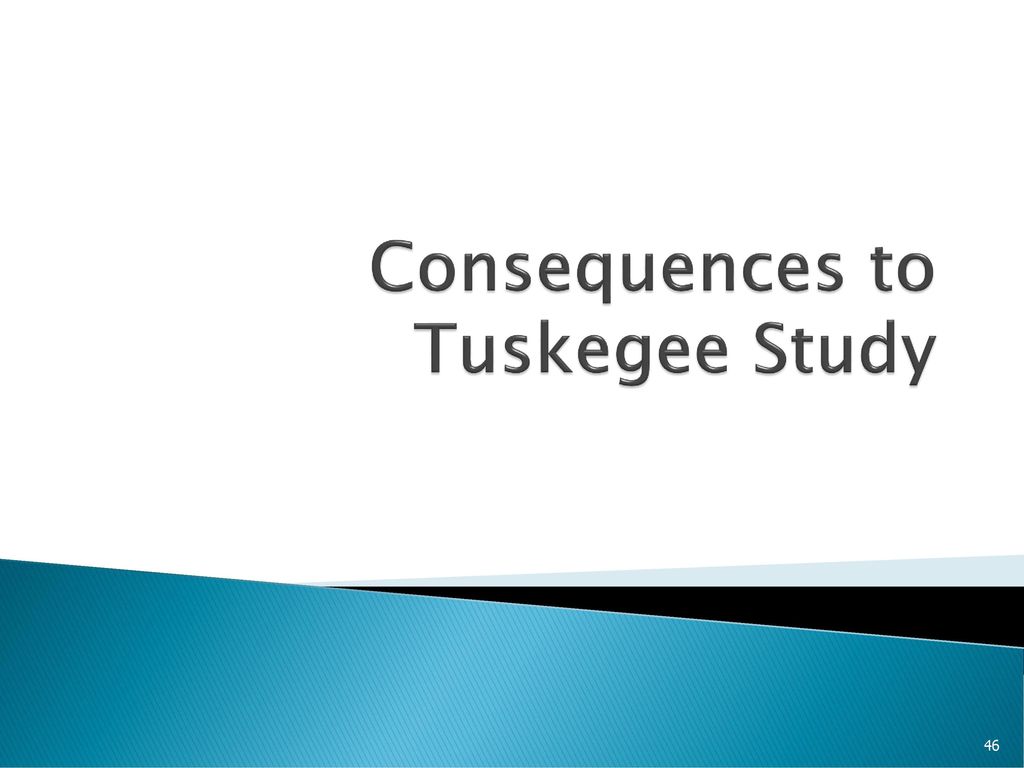 Consequences to Tuskegee Study