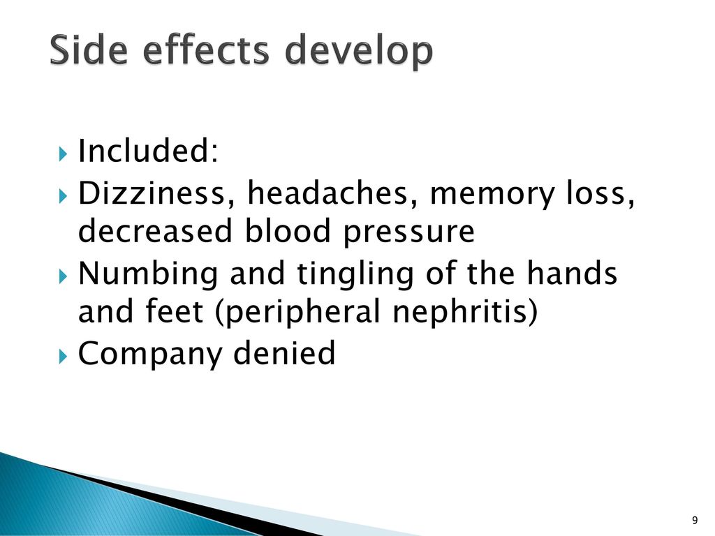 Side effects develop Included: