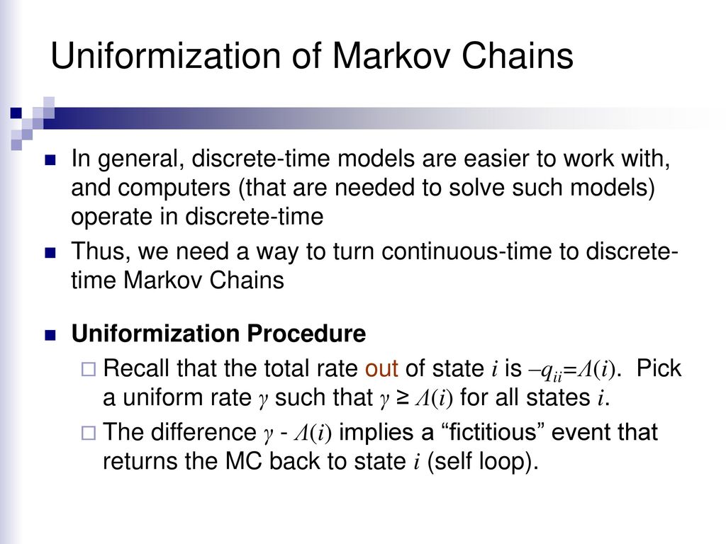 Uniformization of Markov Chains