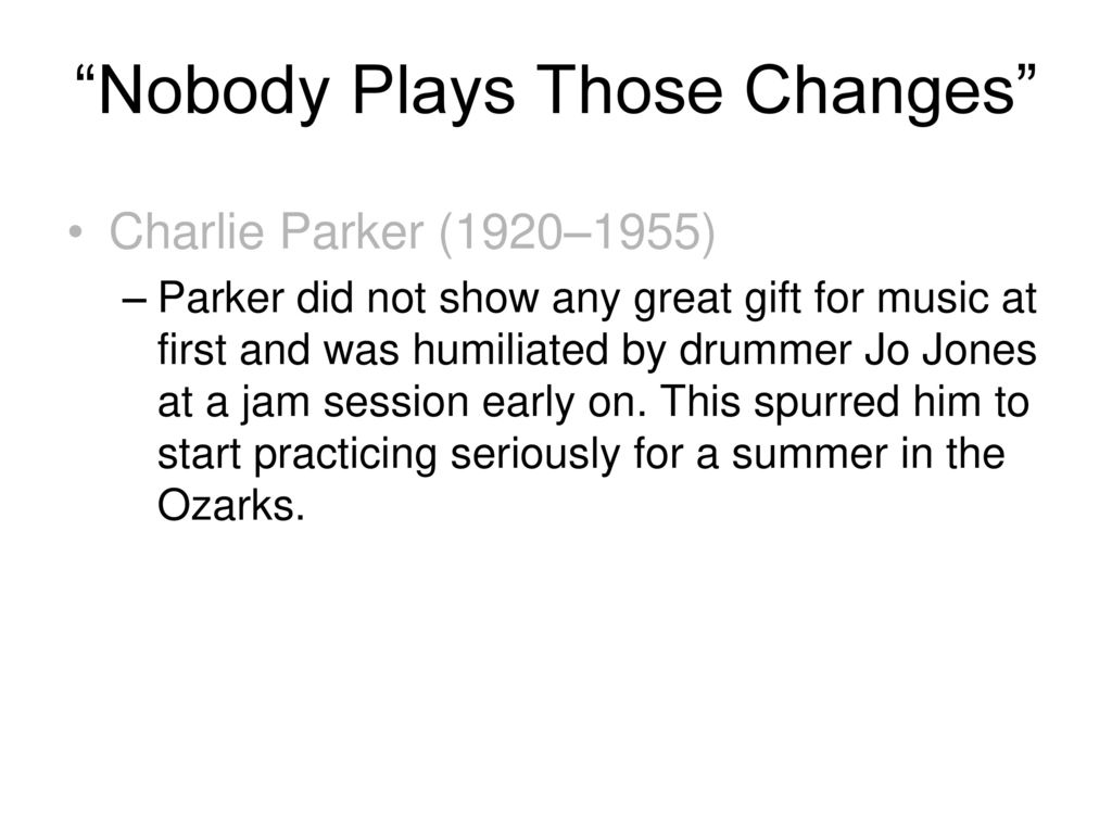 PPT - Charlie Parker (1920-1955) PowerPoint Presentation, free