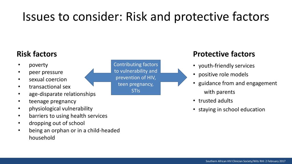 Issues to consider: Risk and protective factors
