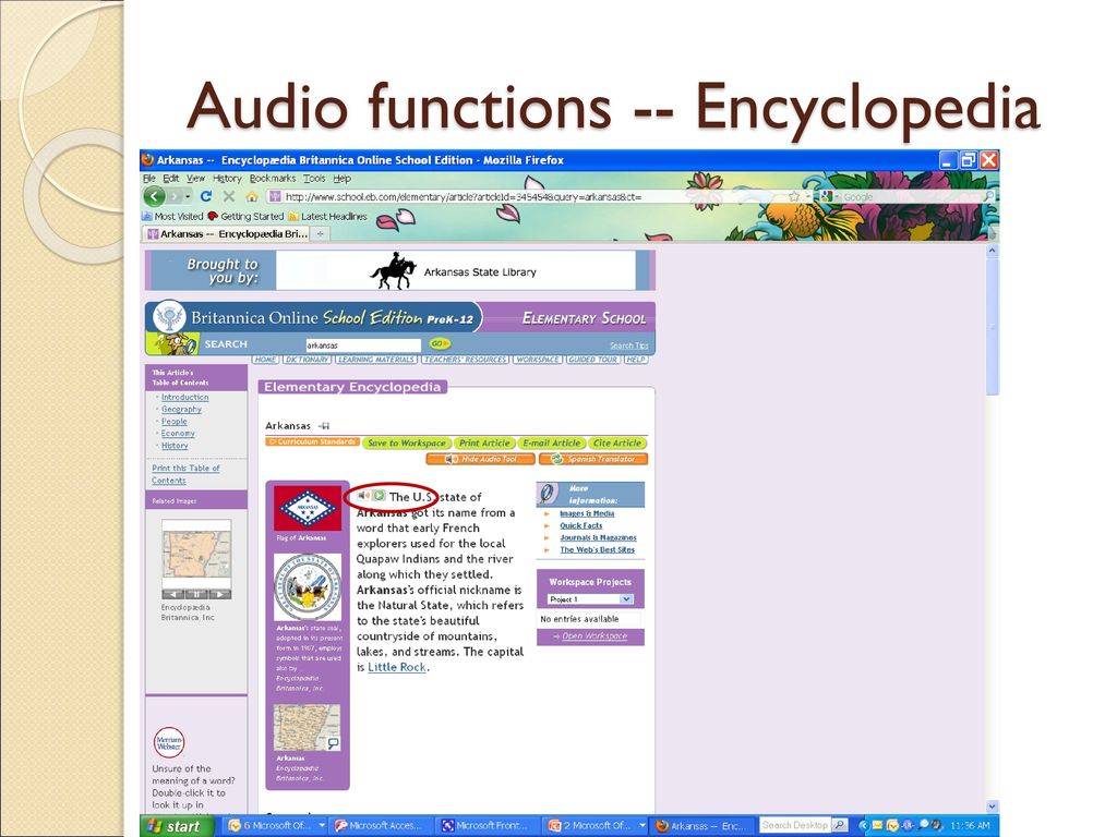 Audio functions -- Encyclopedia
