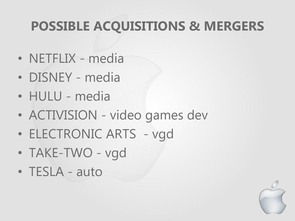 POSSIBLE ACQUISITIONS & MERGERS