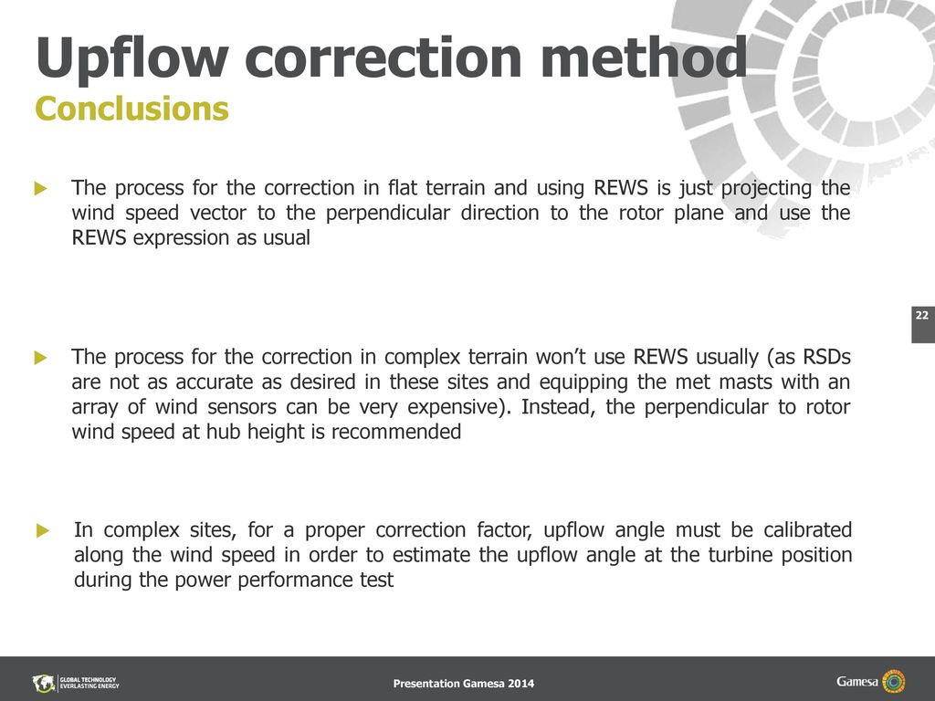 Upflow correction method Conclusions
