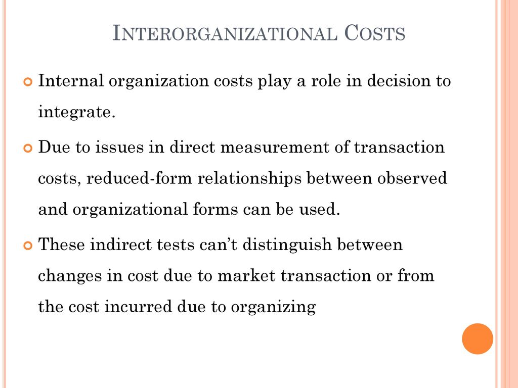 The Cost of Organization - ppt download
