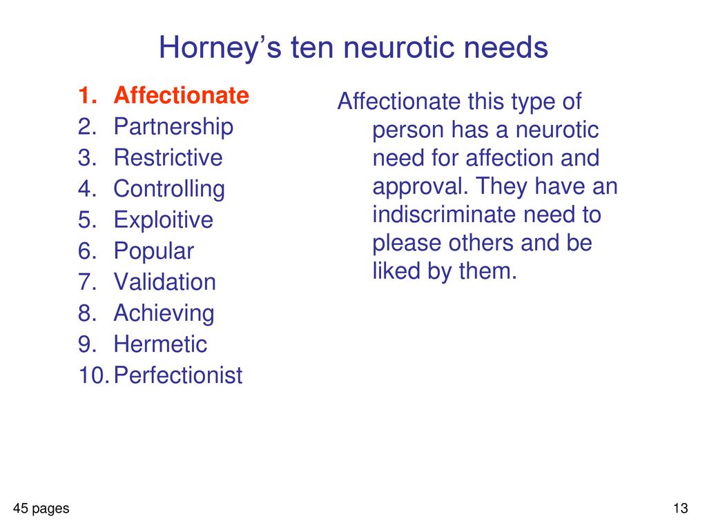 theory of neurotic needs