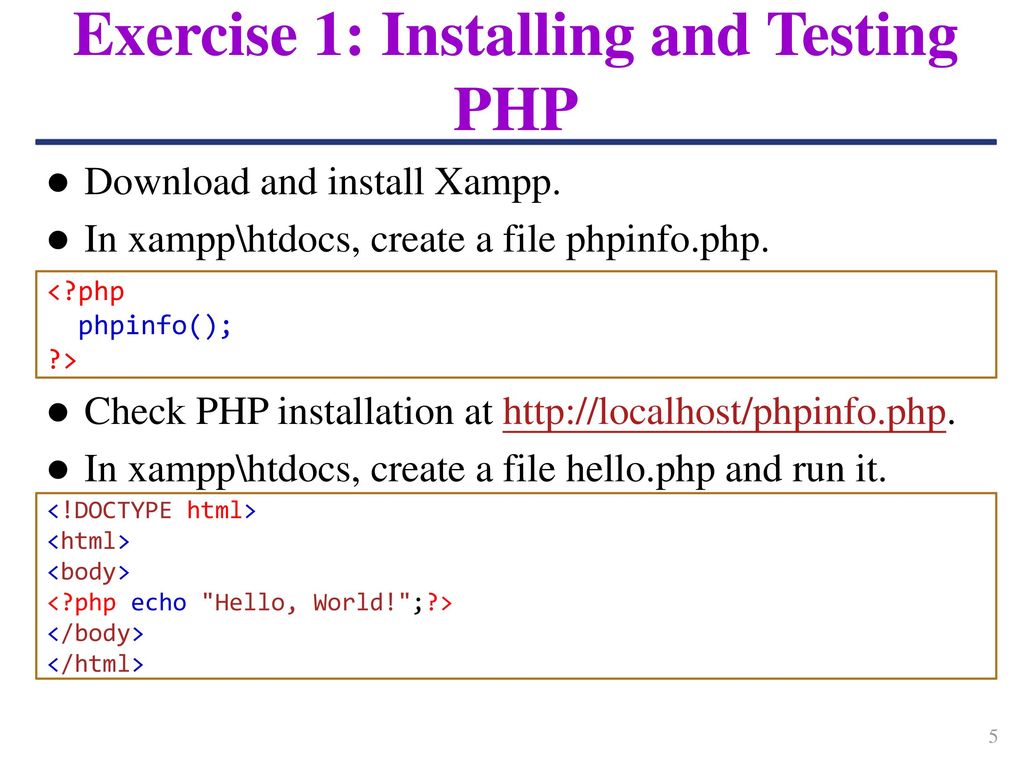 PHP Programming The PHP processor has two modes: copy (HTML) and interpret (PHP) . PHP syntax is similar to that of JavaScript.