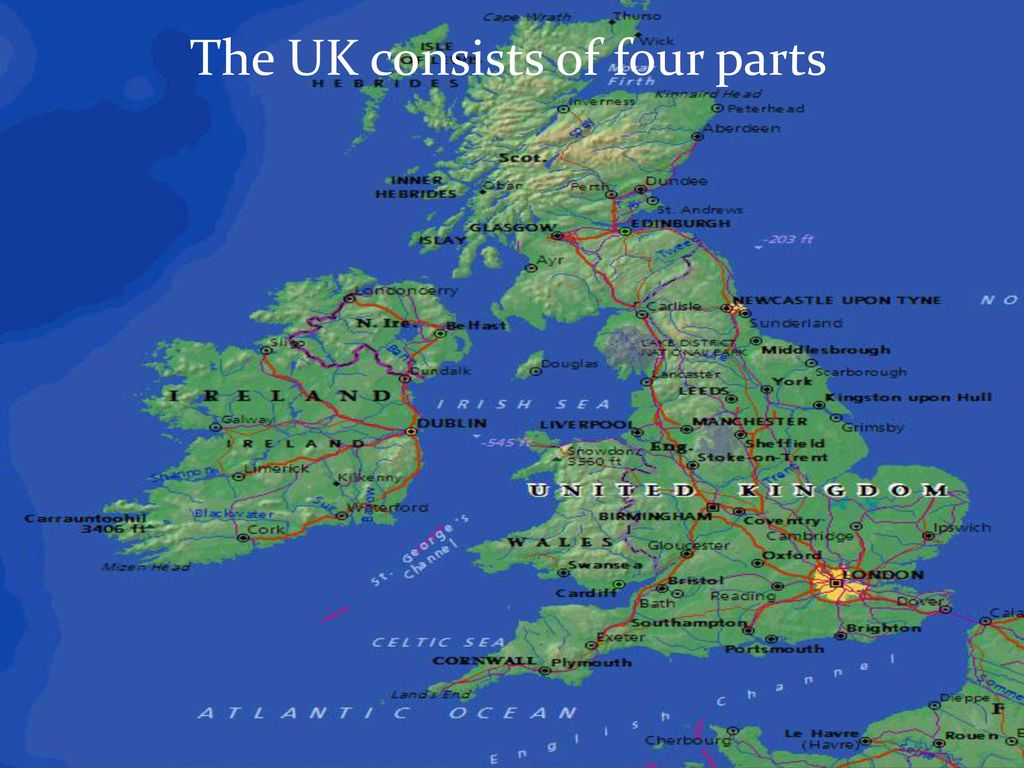 The uk consists of countries. Parts of the uk. Parts of great Britain. Great Britain consists of Parts.. The uk Map.