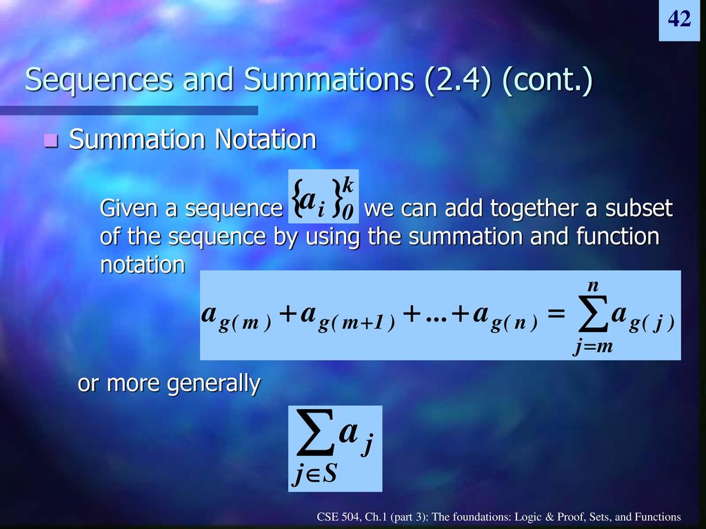 Sequences and Summations (2.4) (cont.)