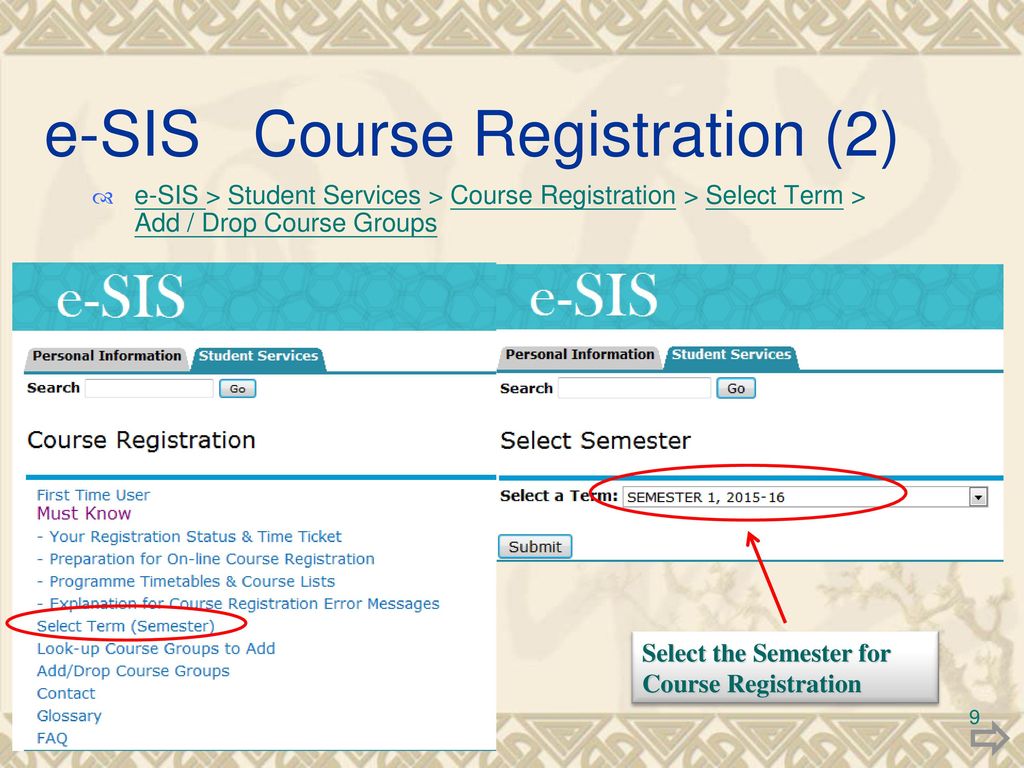 e-SIS Course Registration (2)