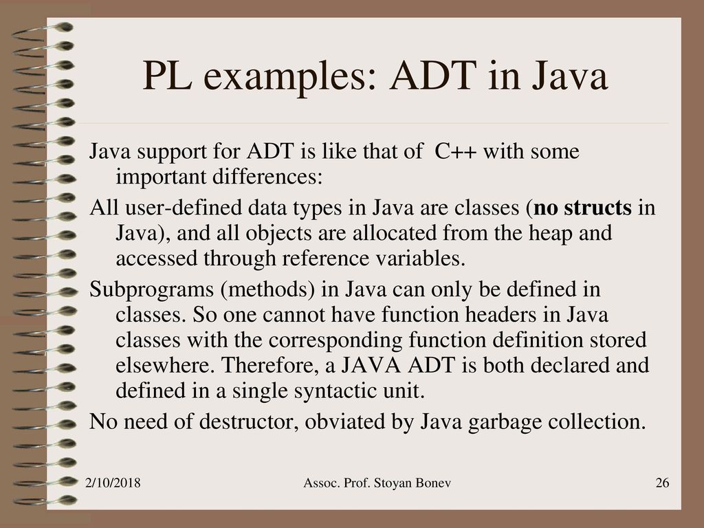 Reference: R.Sebesta, Chapters 11, ppt download