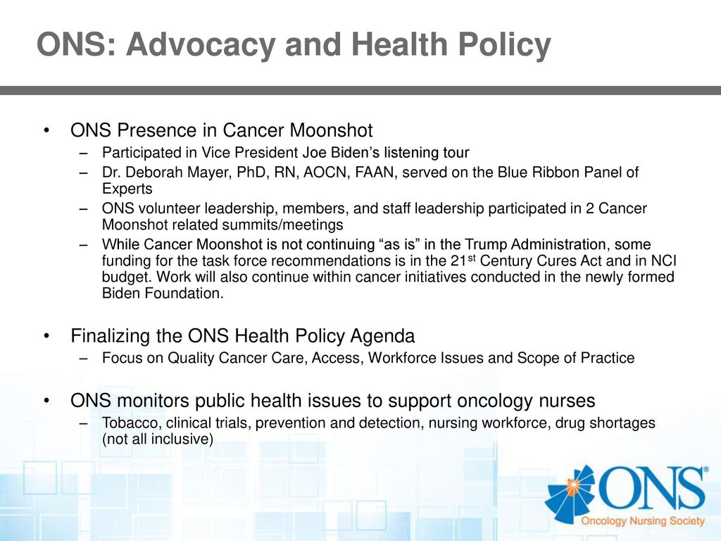 ONS: Advocacy and Health Policy