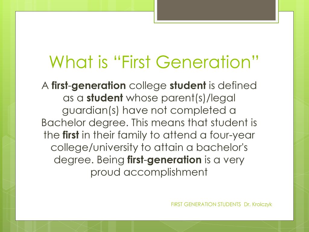 FIRST GENERATION STUDENTS - ppt download