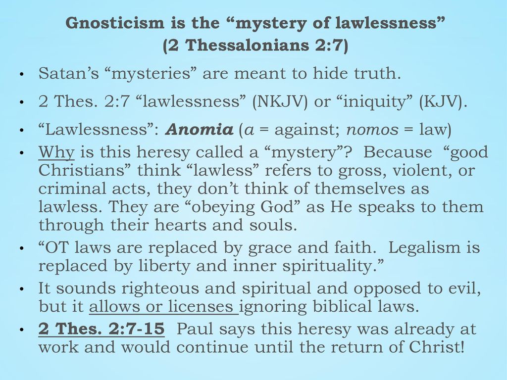 The mystery of LAWLESSNESS (2 Thessalonians 2:7) - ppt download