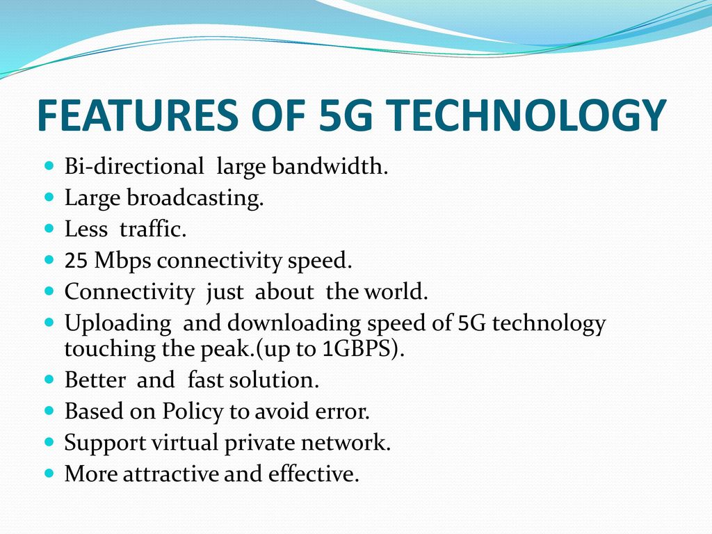 Features of 5G technology